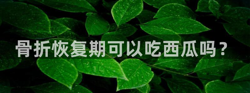51吃瓜全网最快的吃瓜网站:骨折恢复期可以吃西瓜吗?